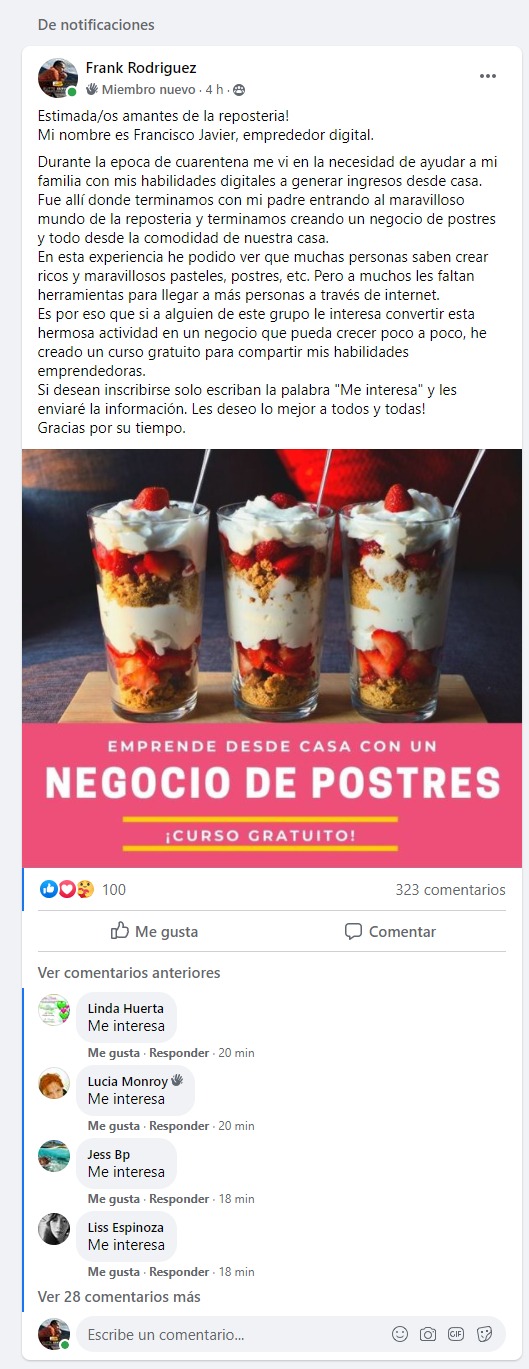 Negocio de Postres (Organico)